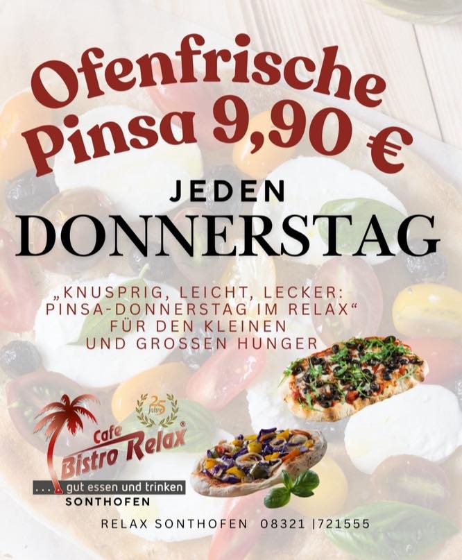 Donnerstag ist Pinsa-Tag im Relax Sonthofen - von November bis April